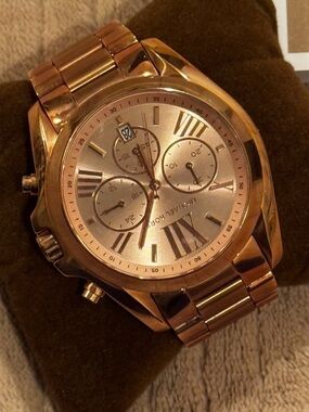 Michael Kors Rose Gold Stainless Steel Chronograph Bracelet Watch